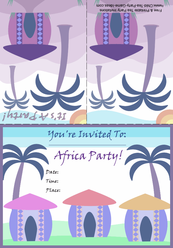 Free Printable Africa Tea Party Invitation 3a