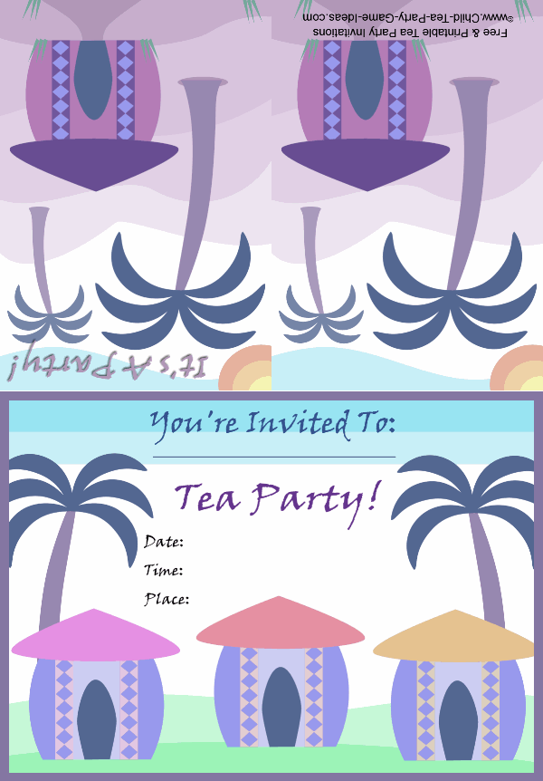 Free Printable African Tea Party Invitation 3b