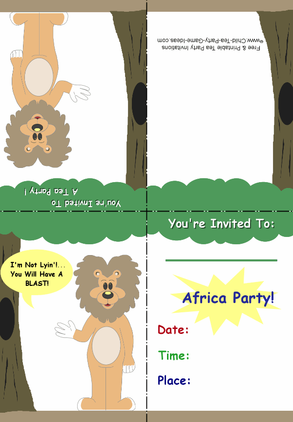 African Tea Party Invitation 1a