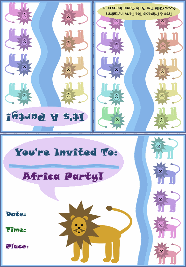 Printable African Tea Party Invitation 2a