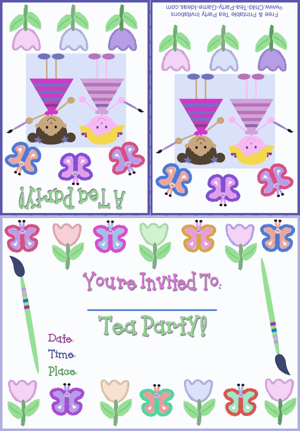 Free Printable Art Party Invitation 3b