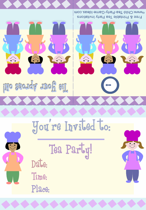 Free Printable Cooking Tea Party Invitation 2b