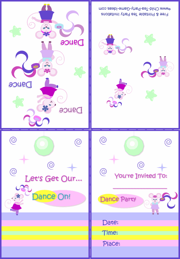 Printable Dance Party Invitation 3a