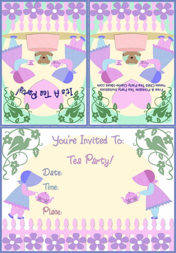 English Tea Party Invitation 3a