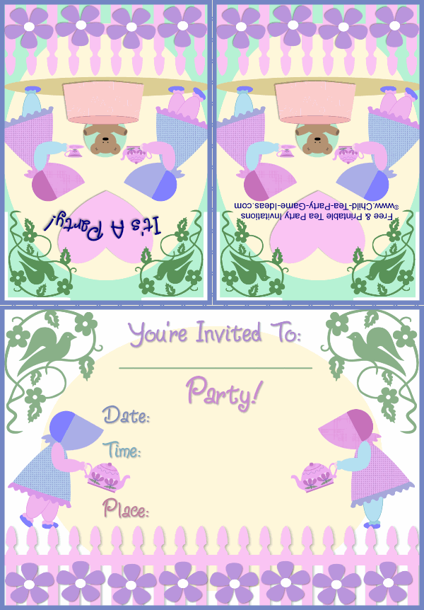 English Tea Party Invitation 3b