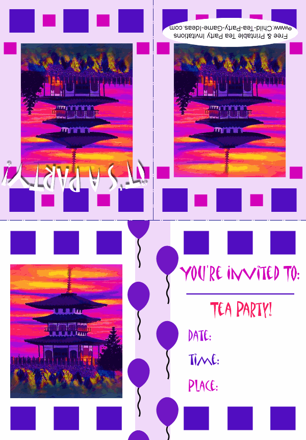 Printable Japanese Tea Party Invitation 3a