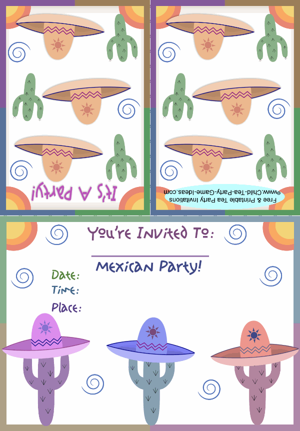 Free Printable Mexican Party Invitation 1a
