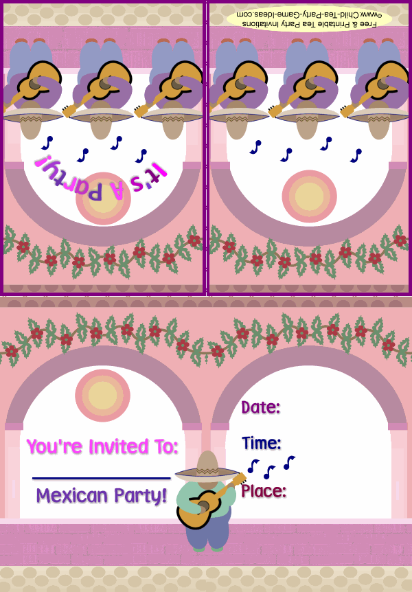 Free Printable Mexican Party Invitation 2a