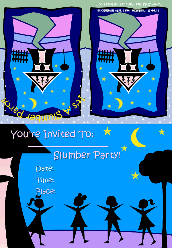 Free Printable Slumber Party Invitation 2a