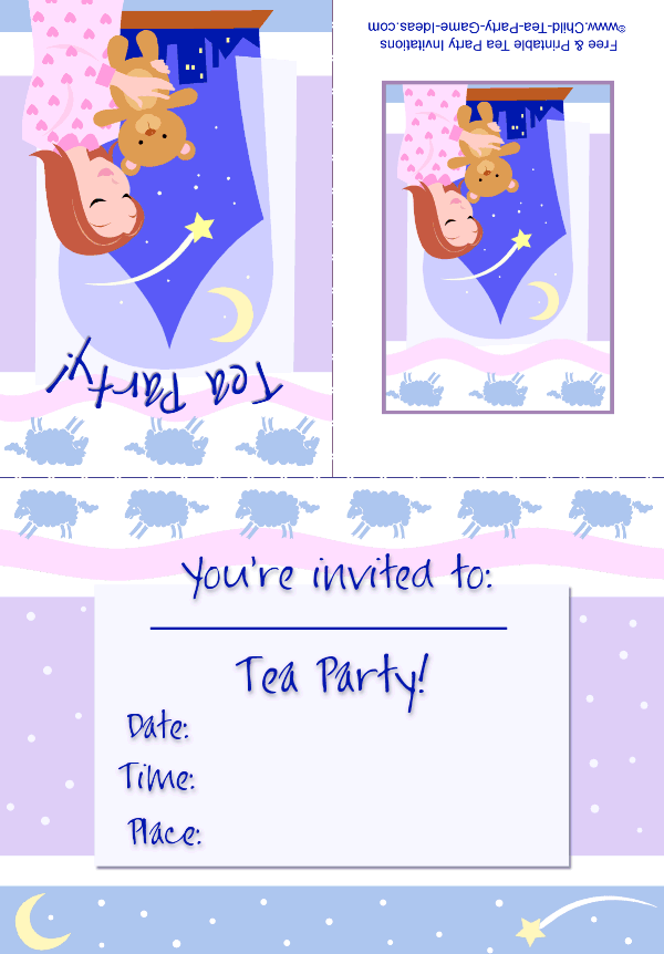 Free Printable Slumber Party Invitation 3b