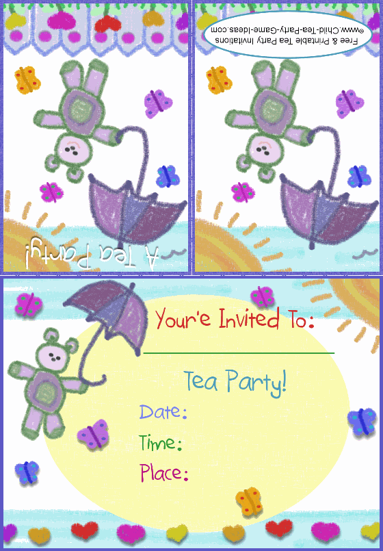 Free Printable Teddy Bear Invitation 1b