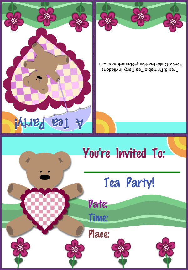 Free Printable Teddy Bear Invitation 2b