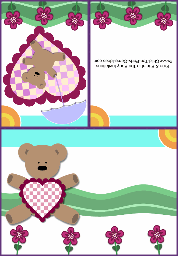 Free Printable Teddy Bear Invitation 2c