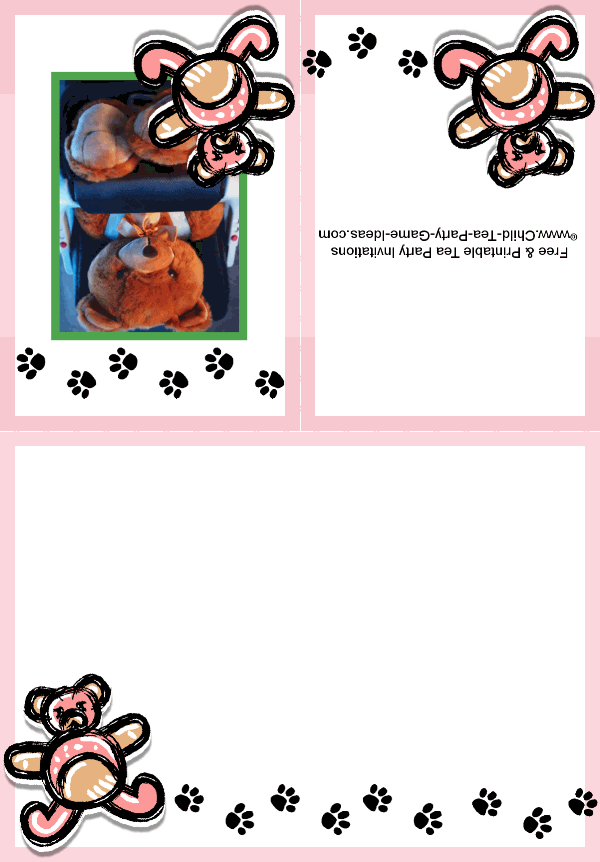 Free Printable Teddy Bear Invitation 3c