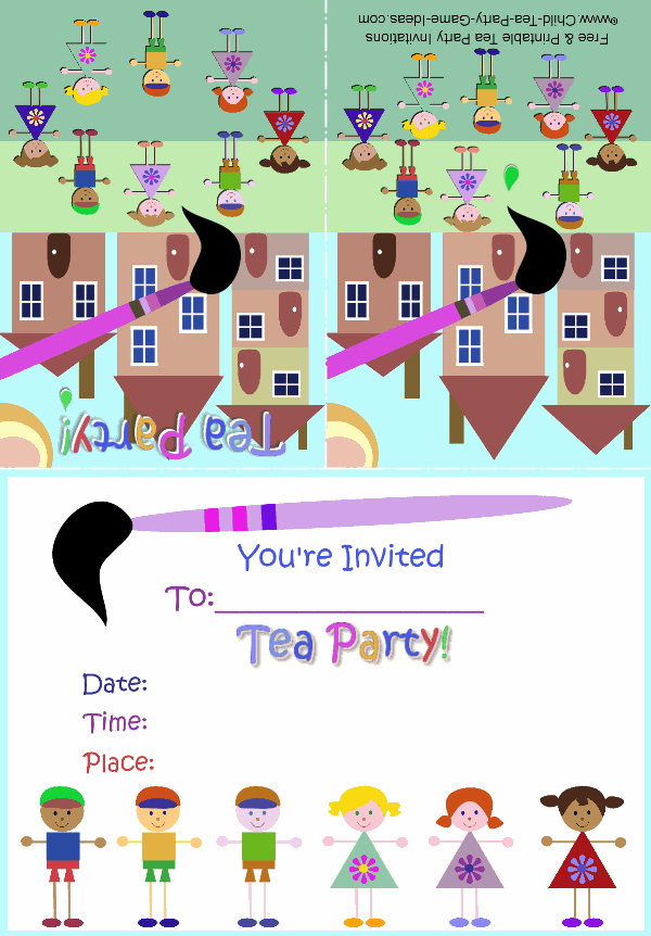 Free Printable Art Party Invitation 1b