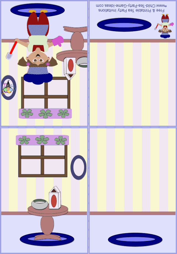 Printable Cooking Tea Party Invitation 1c