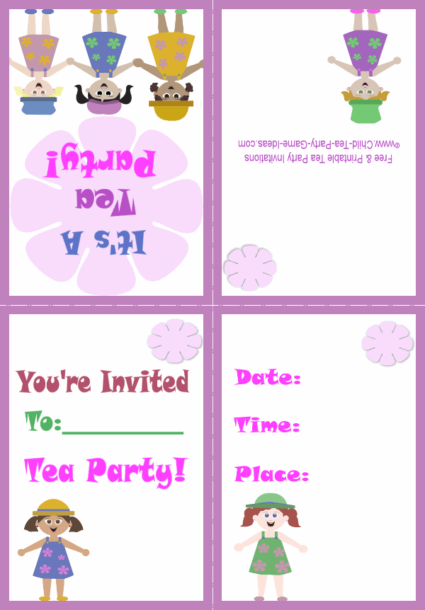 Printable Mad Hatter Tea Party Invitation 3b