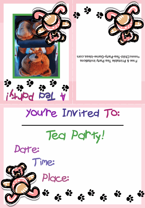 Free Printable Teddy Bear Invitation 3b